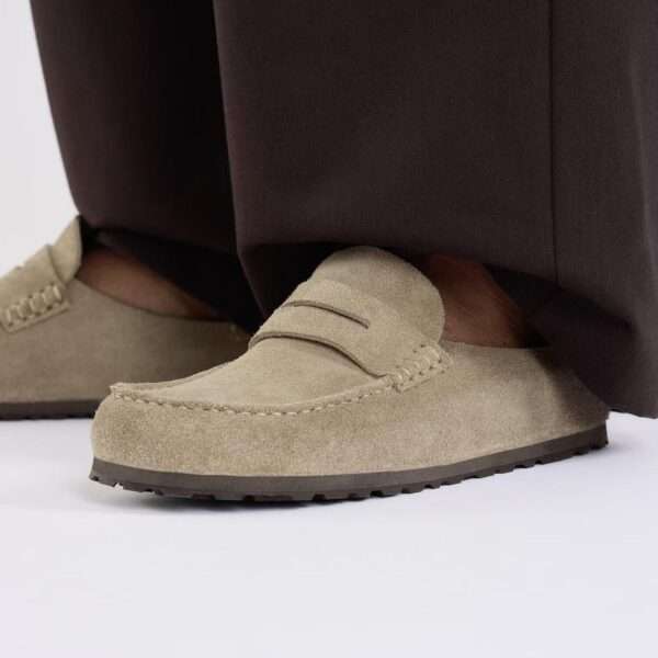birkenstock sabot naples wrapped taupe 1029710 suede leather