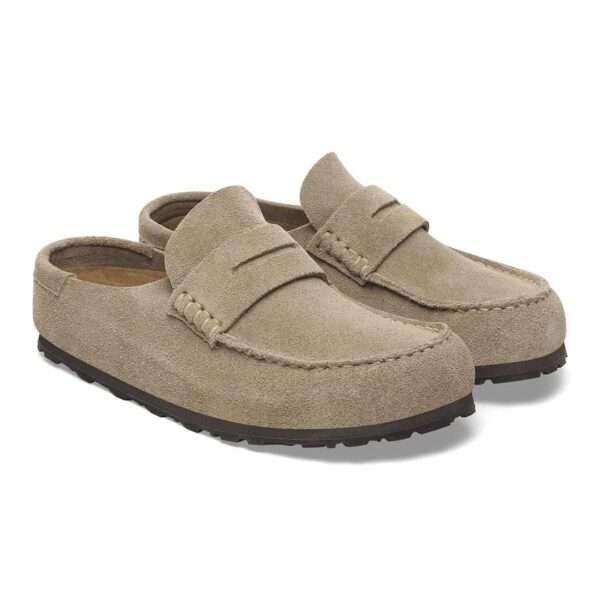 birkenstock sabot naples wrapped taupe 1029710 suede leather