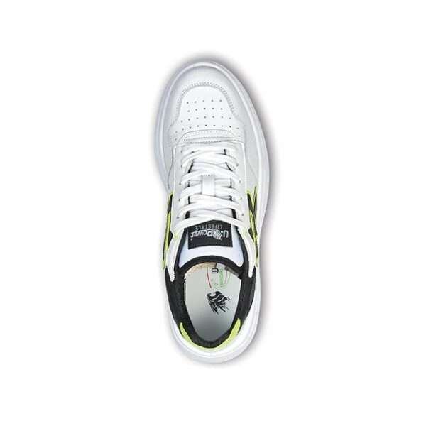 upower lifestyle sneaker uomo harlow ub20119 bianco nero giallo fluo