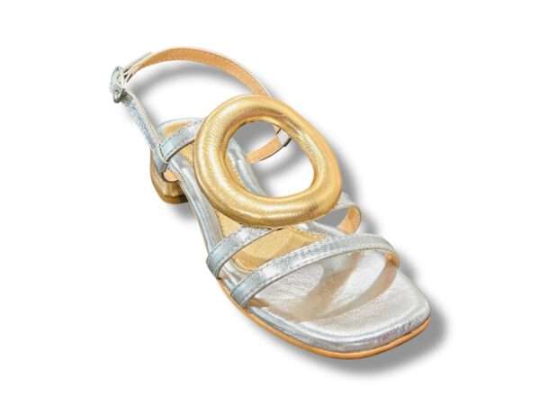 le chicche sandalo donna flat 25708 silver gold
