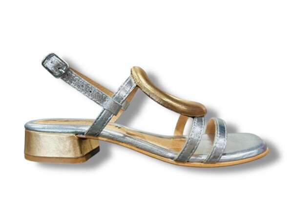 le chicche sandalo donna flat 25708 silver gold