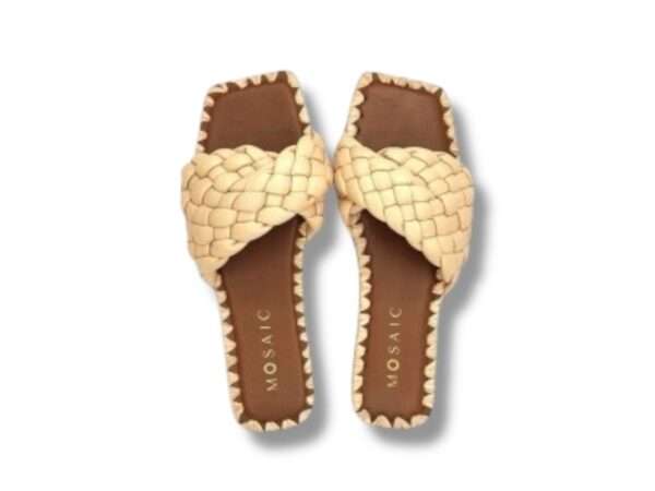 mosaic donna ciabatta intreccio bottega nude