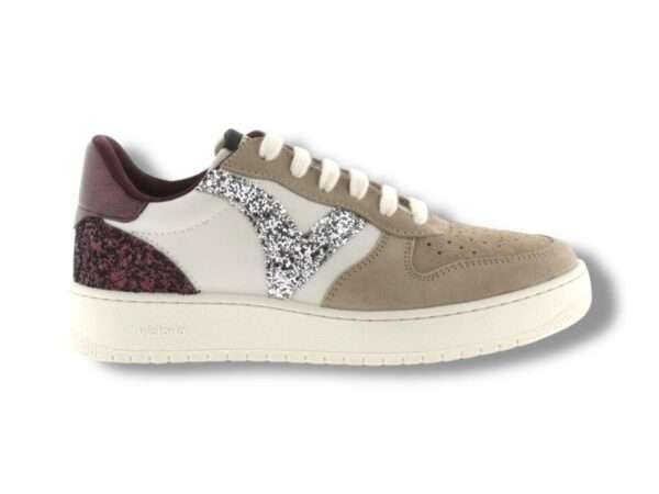 victoria sneakers donna madrid pelle e glitter 1258271-83 vison