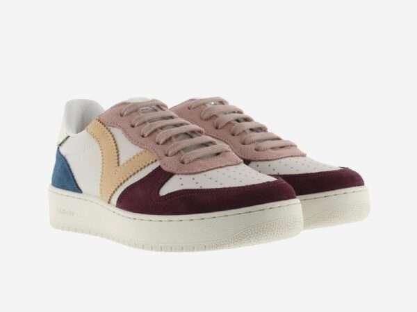 victoria sneakers donna madrid pelle e metalizzato 1258240-41 burdeos