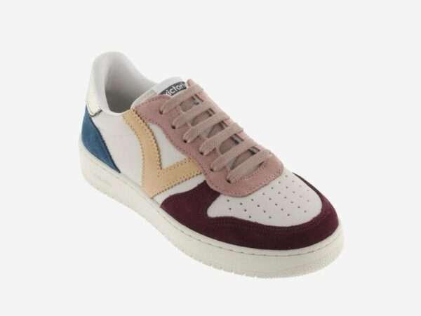 victoria sneakers donna madrid pelle e metalizzato 1258240-41 burdeos