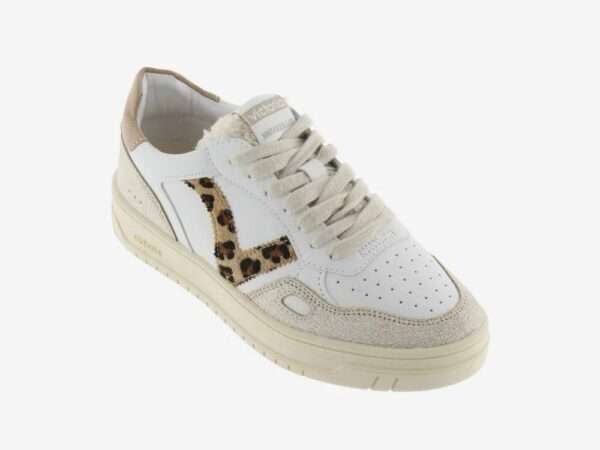 victoria sneakers donna seul pelle e stampa animale con linguetta in teddy 1257124-87 camel