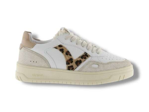 victoria sneakers donna seul pelle e stampa animale con linguetta in teddy 1257124-87 camel