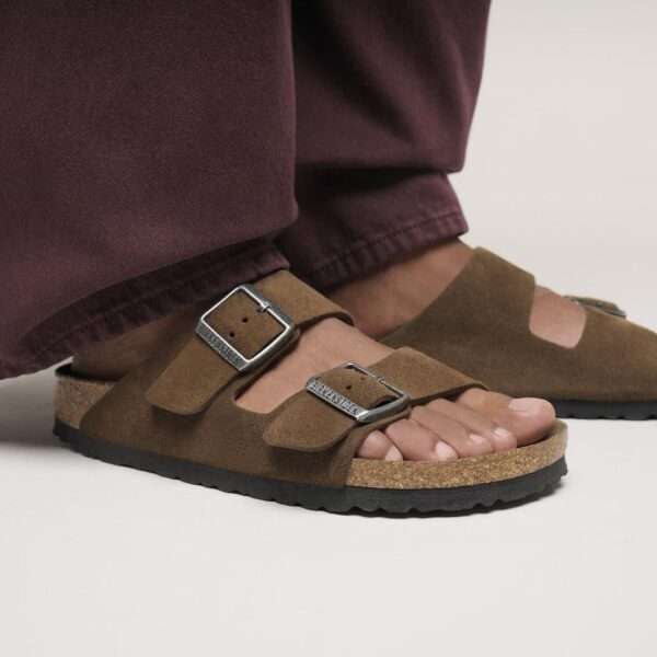 birkenstock sandalo arizona 1030865 dark tea tonal fb plantare morbido