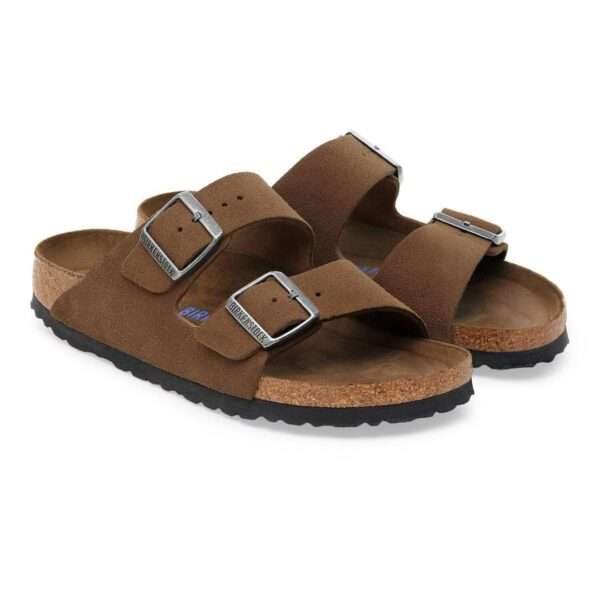 birkenstock sandalo arizona 1030865 dark tea tonal fb plantare morbido
