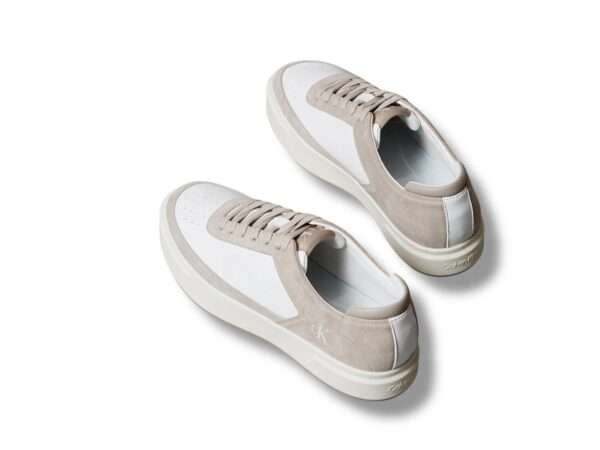 calvin klein sneakers uomo ym0ym013540k6 basket cupsole laceup lth su bright white light taupe