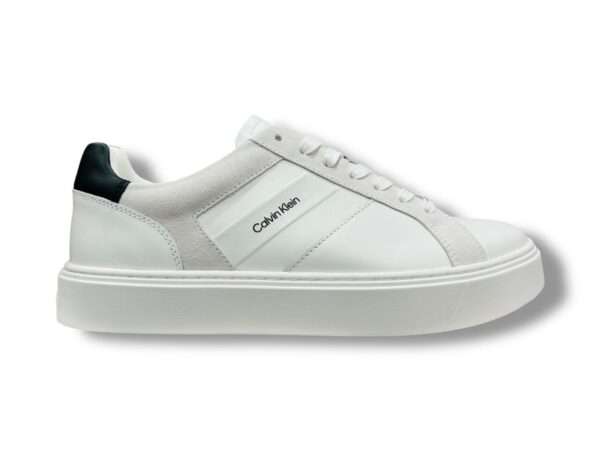 calvin klein sneakers uomo ym0ym0143001w classic cupsole laceup tape lth bright white black