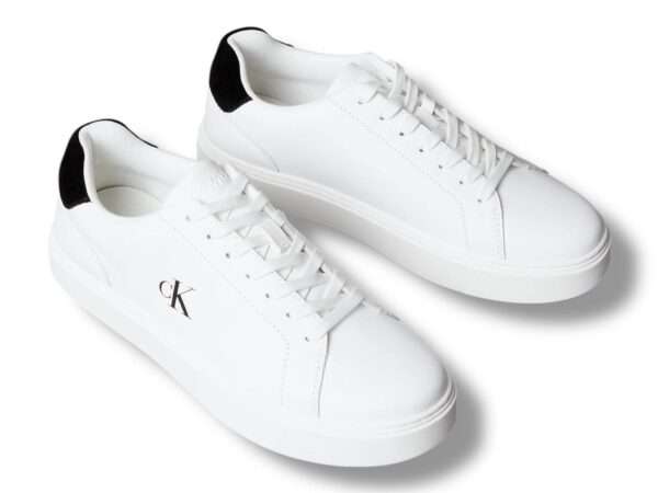 calvinklein sneakers uomo ym0ym0143501w classic cupsole lace up lth bright white black