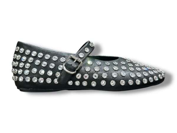 ekp scarpa ballerina mary jane pelle nero e strass 3624k parigi