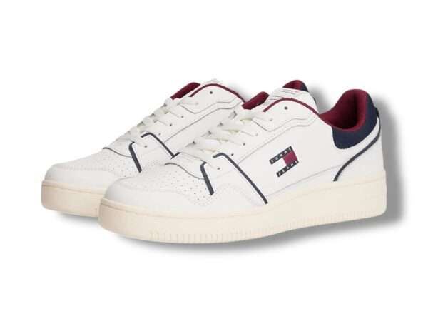 tommy hilfiger sneakers uomo em0em016120gz tjm retro basket white rwb