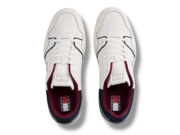 tommy hilfiger sneakers uomo em0em016120gz tjm retro basket white rwb