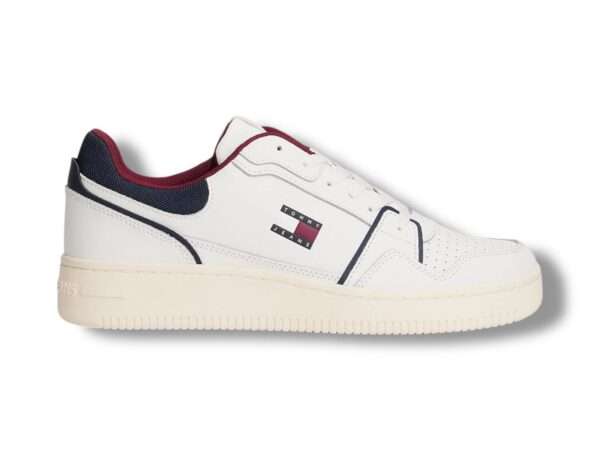 tommy hilfiger sneakers uomo em0em016120gz tjm retro basket white rwb