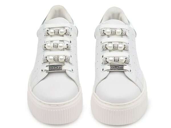 cult sneakers donna white silver con charms clw 463900 perry 4639 low w 1