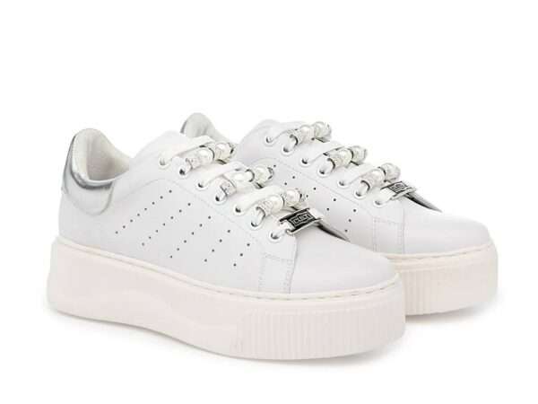 cult sneakers donna white silver con charms clw 463900 perry 4639 low w 1