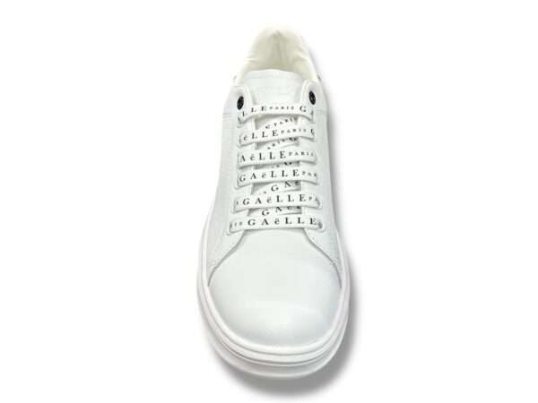 gaelle sneaker uomo in action leather con black part in rubber bianco nero gacam 00095