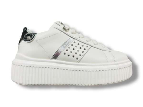 janetandjanet sneaker donna j-400 pelle white silver 425
