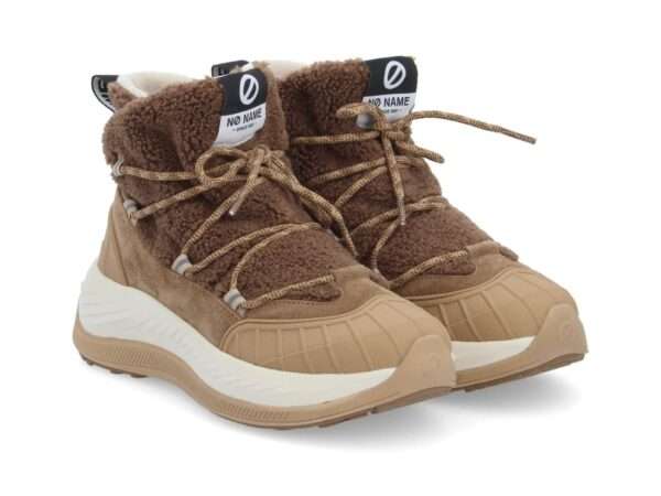 no name stivaletto donna teddy con laccio explo boots w cocoon suede brun nuts