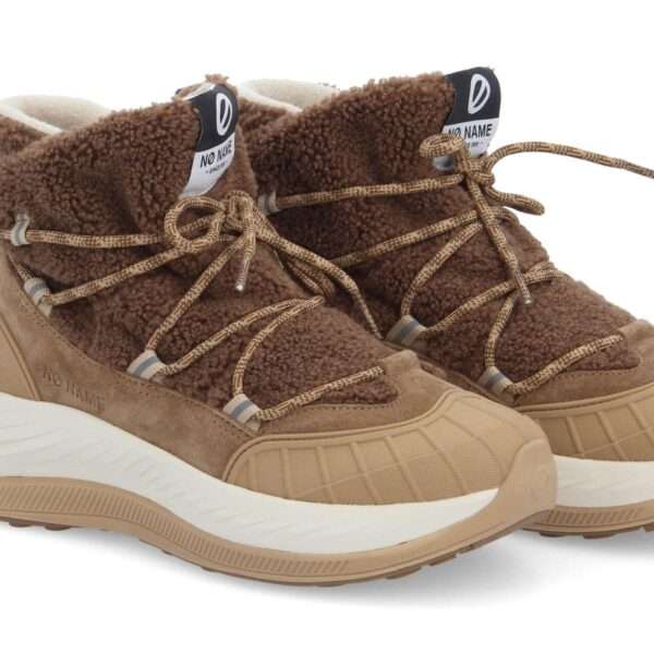 no name stivaletto donna teddy con laccio explo boots w cocoon suede brun nuts