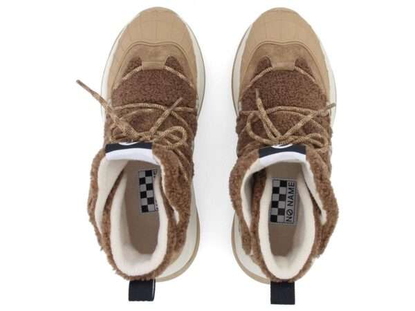 no name stivaletto donna teddy con laccio explo boots w cocoon suede brun nuts