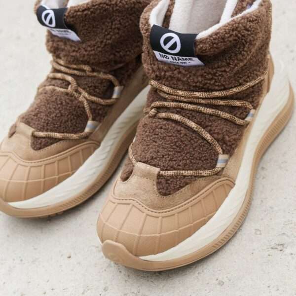 no name stivaletto donna teddy con laccio explo boots w cocoon suede brun nuts