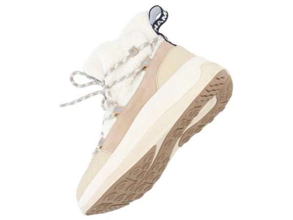 no name stivaletto donna teddy con laccio explo boots w cocoon suede dove beige