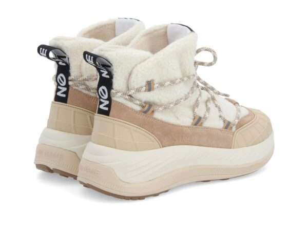 no name stivaletto donna teddy con laccio explo boots w cocoon suede dove beige