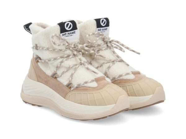 no name stivaletto donna teddy con laccio explo boots w cocoon suede dove beige