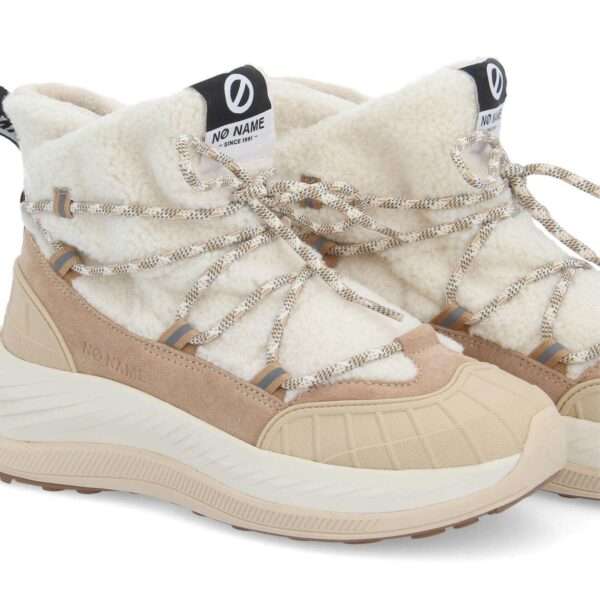 no name stivaletto donna teddy con laccio explo boots w cocoon suede dove beige