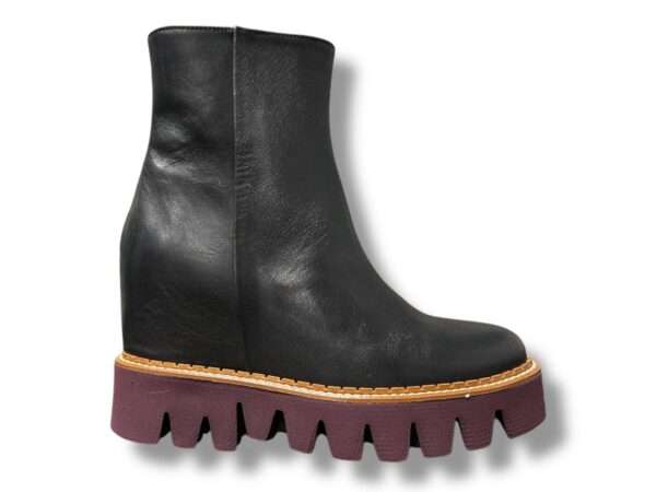 chiara luciani stivaletto donna zeppa interna vitello nero d520