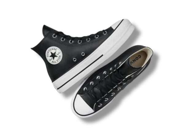 converse all star sneaker donna chuck taylor classic lift hi platform leather black 561675