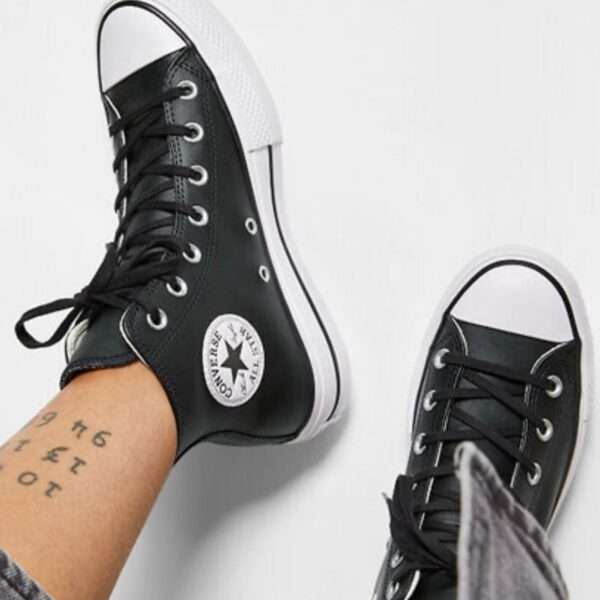 converse all star sneaker donna chuck taylor classic lift hi platform leather black 561675