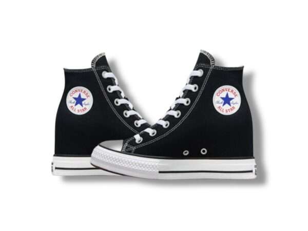 converse all star sneaker donna chuck taylor classic wedge hi platform 7cm black a11909