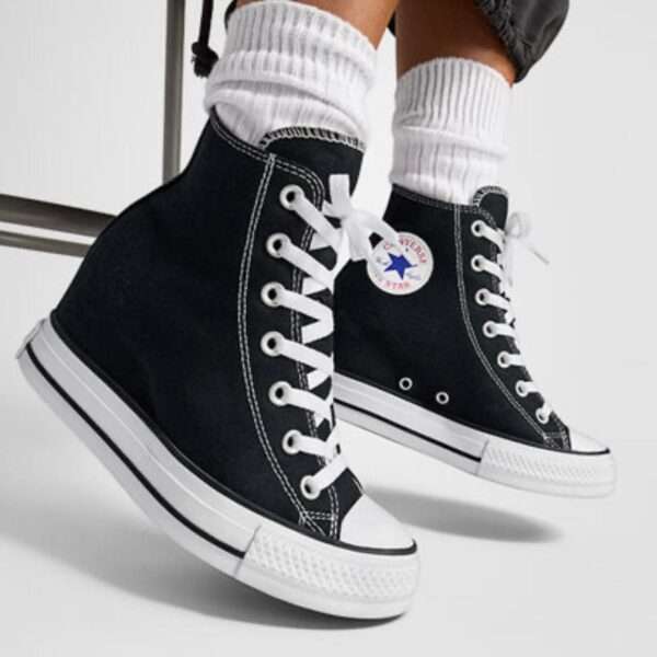 converse all star sneaker donna chuck taylor classic wedge hi platform 7cm black a11909