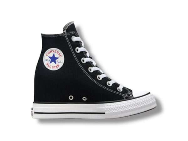 converse all star sneaker donna chuck taylor classic wedge hi platform 7cm black a11909