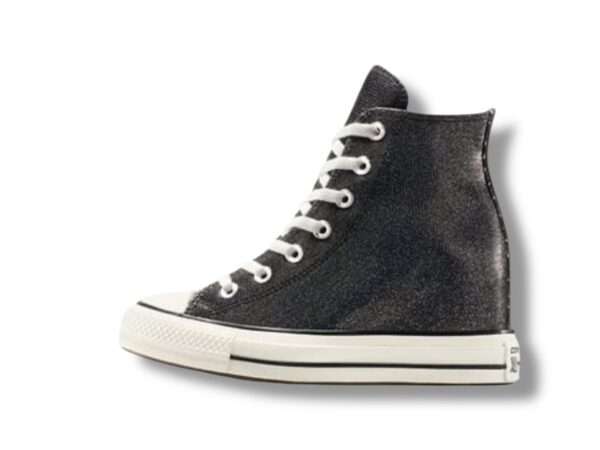 converse all star sneakers donna chuck taylor all star wedge platform sparkle black egret a14568c