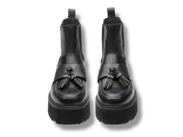 cult stivaletto beatles donna con nappe cher 4558 mid w leather black clw455800