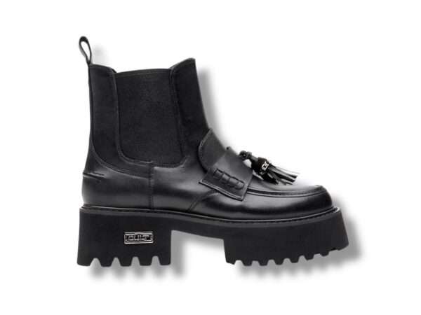cult stivaletto beatles donna con nappe cher 4558 mid w leather black clw455800