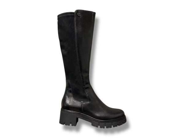 janet and janet stivale donna con gambale pelle  e elasticizzato black j-533