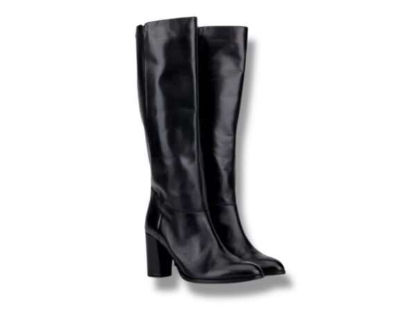 janet and janet stivale donna tacco alto pelle nero j-526