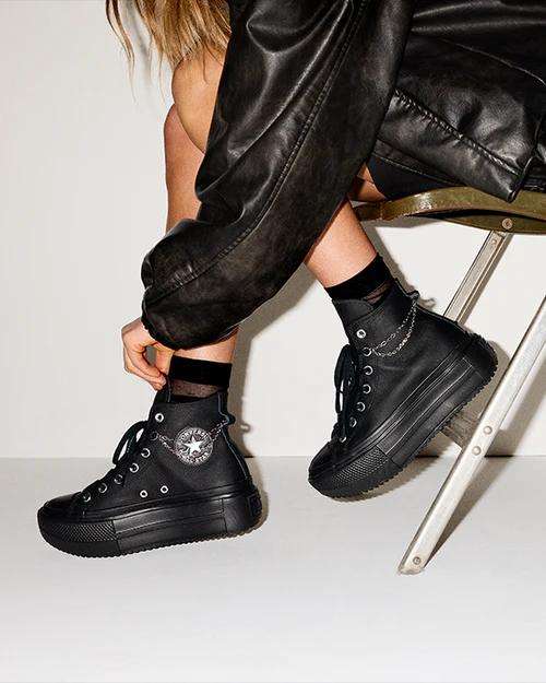 converse all star sneaker donna chuck taylor lift double stack platform chains black silver a15165c 0 converse all star sneaker donna chuck taylor lift double stack platform chains black silver a15165c