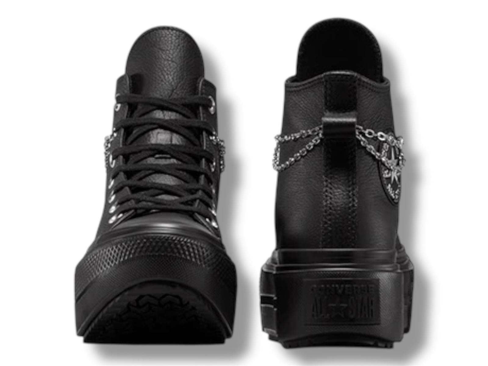 converse all star sneaker donna chuck taylor lift double stack platform chains black silver a15165c 4 converse all star sneaker donna chuck taylor lift double stack platform chains black silver a15165c
