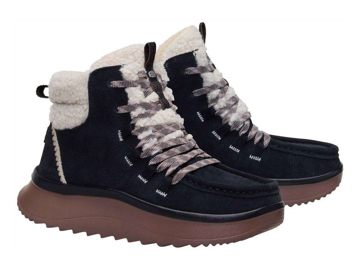 hey dude scarponcino donna wendy peak apres suede cozstit black-tan 44367-00W 2 hey dude scarponcino donna wendy peak apres suede cozstit black-tan 44367-00W