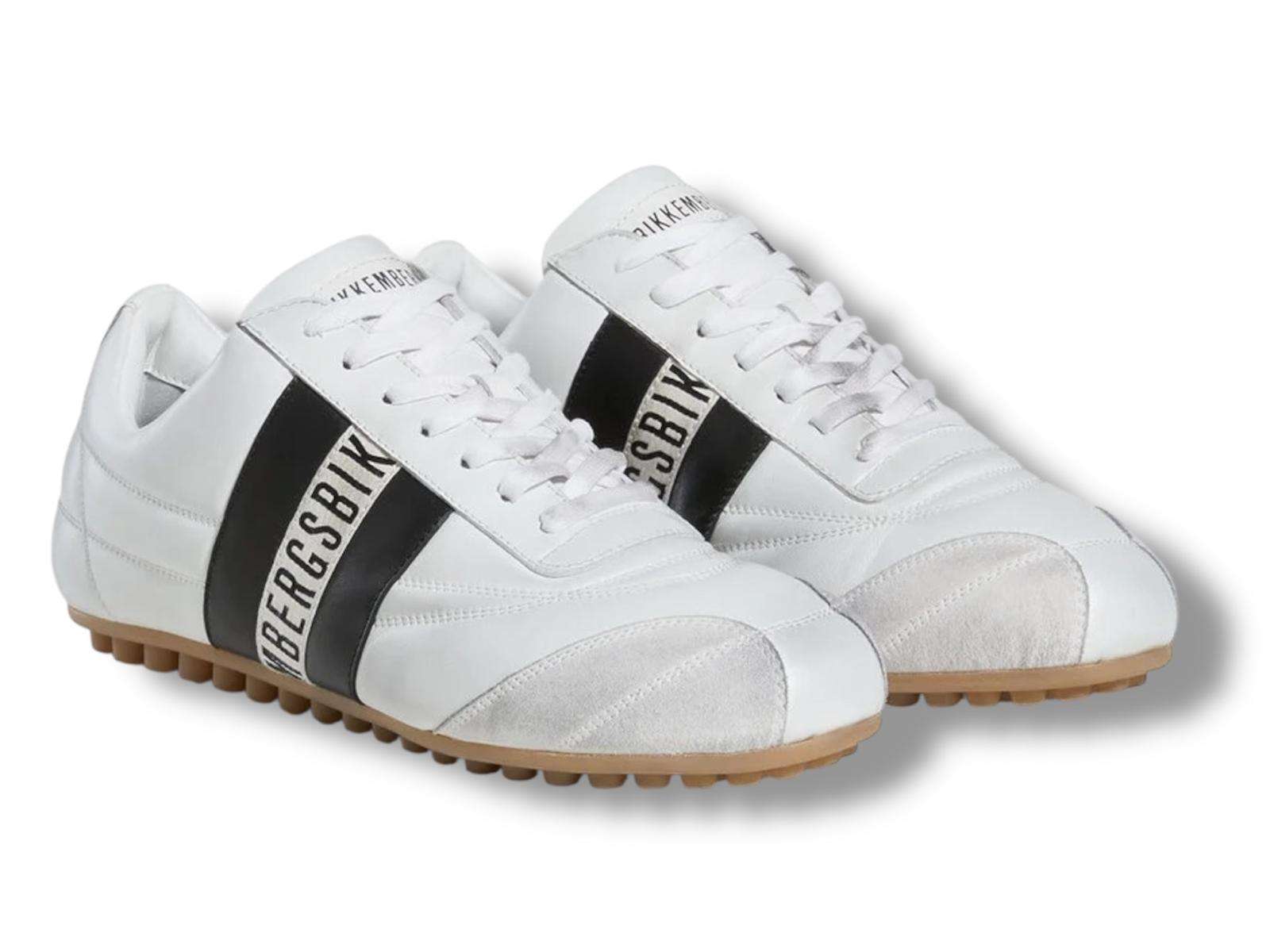 bikkembergs sneakers uomo 30519 b pelle bianca con riporti nero 26130519B 2 bikkembergs sneakers uomo 30519 b pelle bianca con riporti nero 26130519B