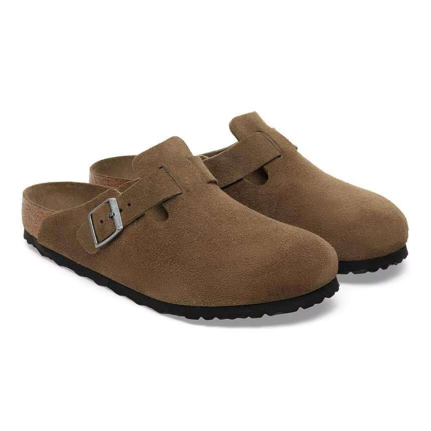 birkenstock boston dark tea tonal fb 1030861pelle scamosciata 2 birkenstock boston dark tea tonal fb 1030861pelle scamosciata
