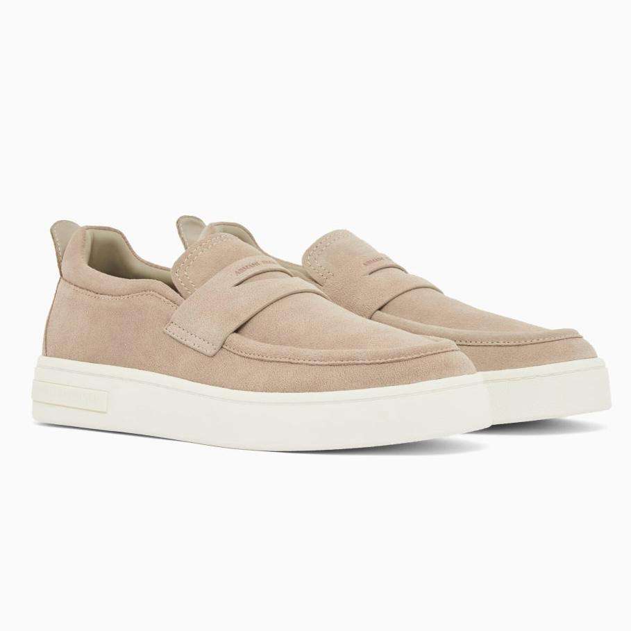 armani exchange mocassino uomo in suede beige earth xm002632af19687z1030 3 armani exchange mocassino uomo in suede beige earth xm002632af19687z1030