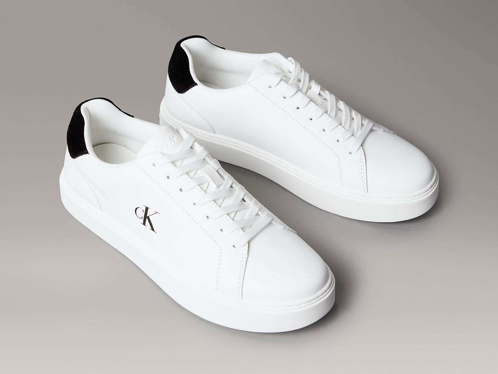 calvin klein sneakers uomo cupsole laceup in pelle bright white black con logo ym0ym0143501w 1 calvin klein sneakers uomo cupsole laceup in pelle bright white black con logo ym0ym0143501w